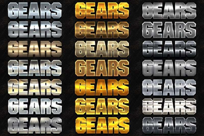 100种金属文字特效图层样式，PSD ASL格式 图片素材 sucaiwan.com