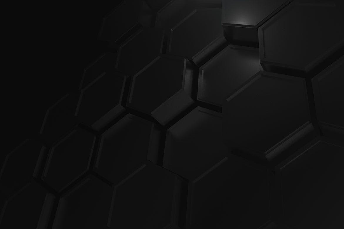 黑色蜂窝六边形背景素材 Black Hexagon Backgrounds 图片素材 sucaiwan.com