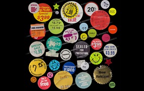 新潮高分辨率复古做旧唱片箱抽屉漫画老式贴纸png素材 BLKMARKET – stickers
