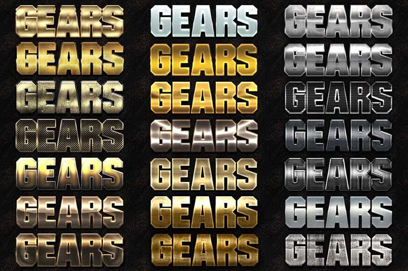 100种金属文字特效图层样式，PSD ASL格式 图片素材 sucaiwan.com