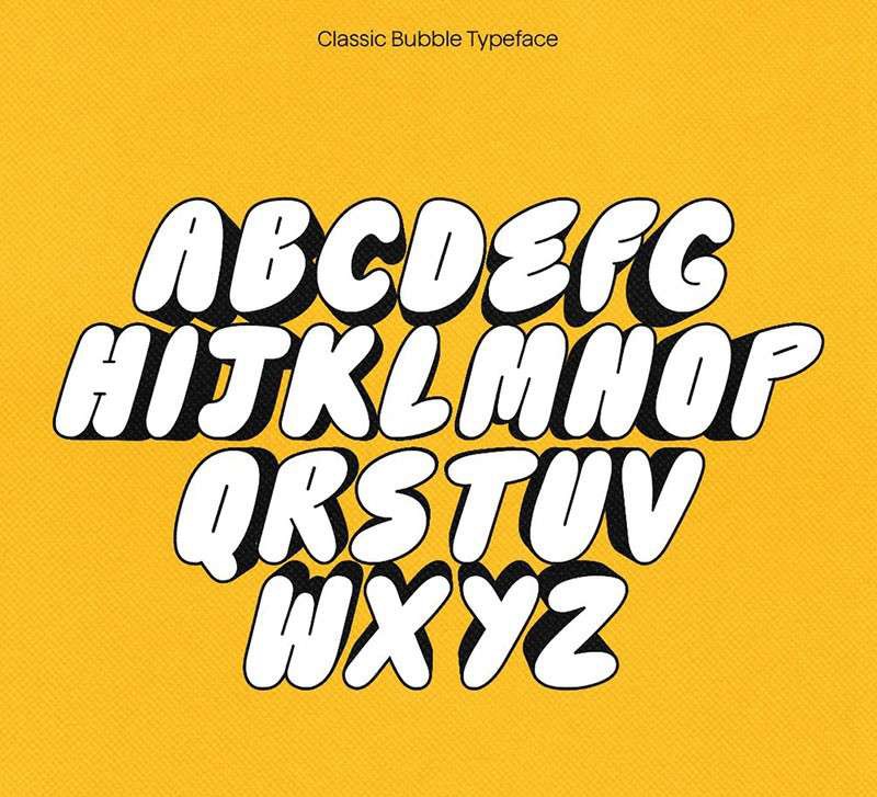 Glue有趣的气泡英文字体 设计素材 sucaiwan.com