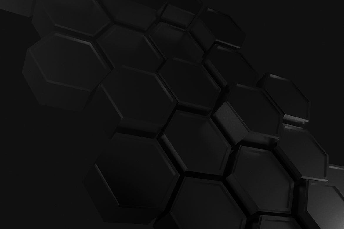 黑色蜂窝六边形背景素材 Black Hexagon Backgrounds 图片素材 sucaiwan.com