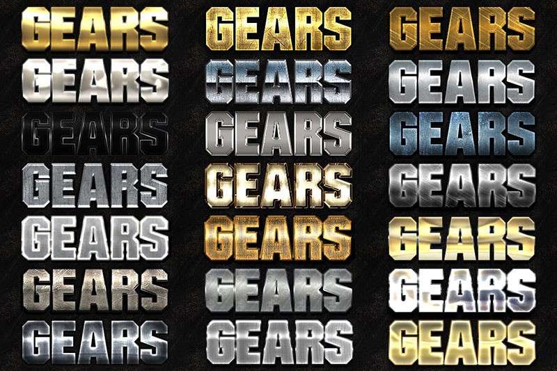 100种金属文字特效图层样式，PSD ASL格式 图片素材 sucaiwan.com