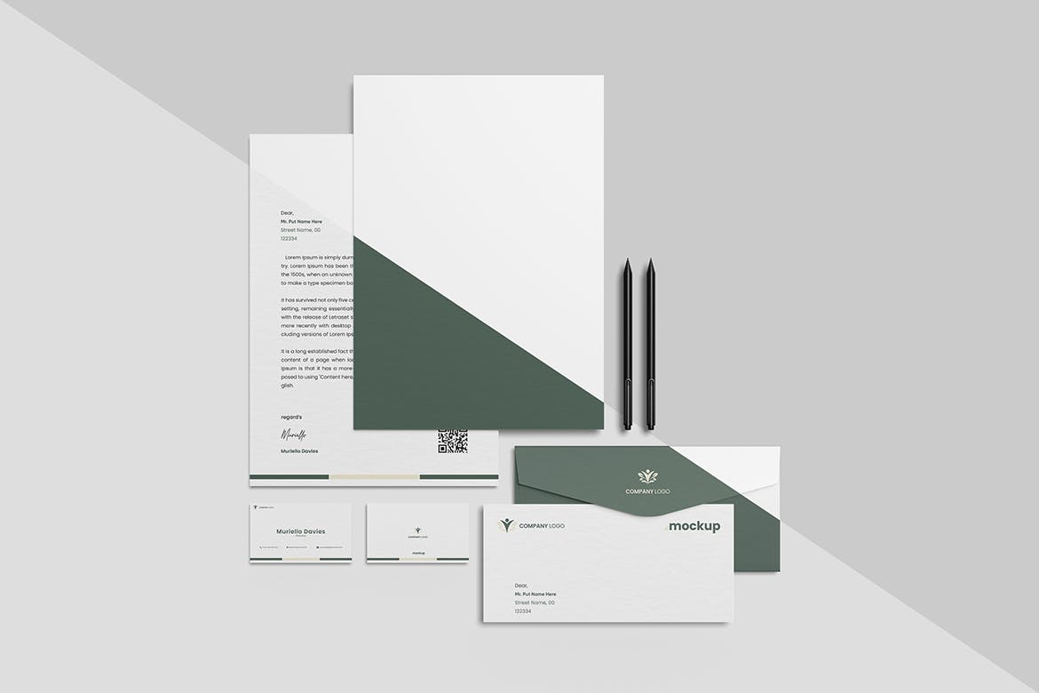 企业品牌文具VI设计样机图psd模板v1 Stationery Mockup 样机素材 sucaiwan.com