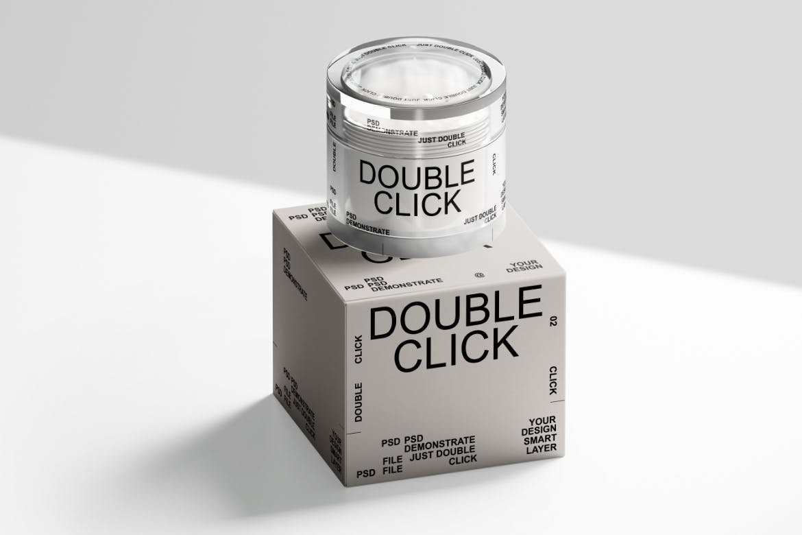 化妆品罐和盒子品牌包装样机套装 Cosmetic Jar and Box Mockup Set 样机素材 sucaiwan.com