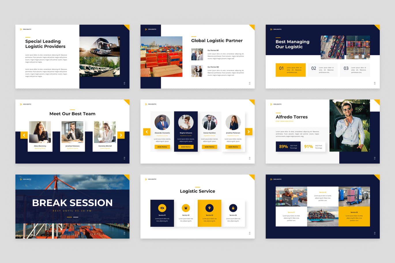 物流和航运服务PPT幻灯片模板素材 Dexlogistic – Logistic & Shipping Powerpoint 幻灯图表 sucaiwan.com