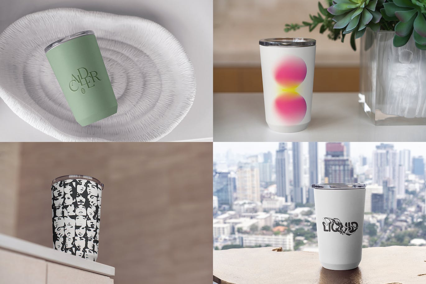 玻璃饮水杯包装设计样机素材包 Tumbler MockUps Pack 样机素材 sucaiwan.com