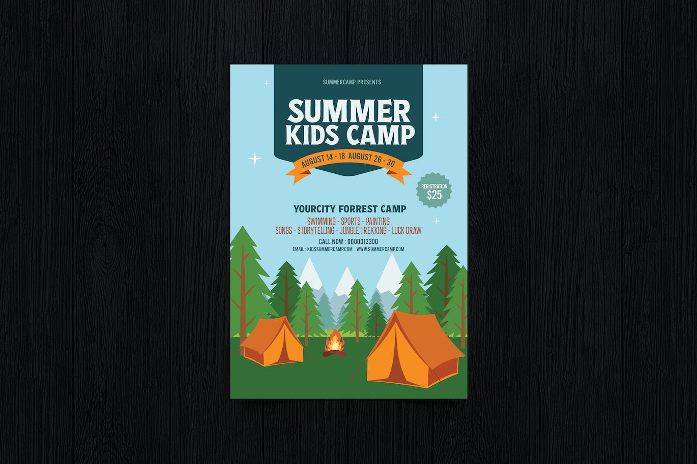 儿童夏令营宣传单设计模板 Summer Camp / Kids Camp 设计素材 sucaiwan.com