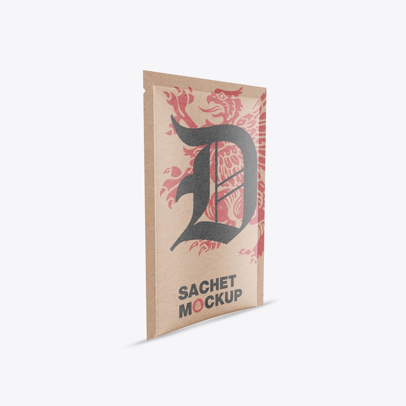 茶叶牛皮纸袋设计样机图 Set Kraft Sachet Mockup 样机素材 sucaiwan.com