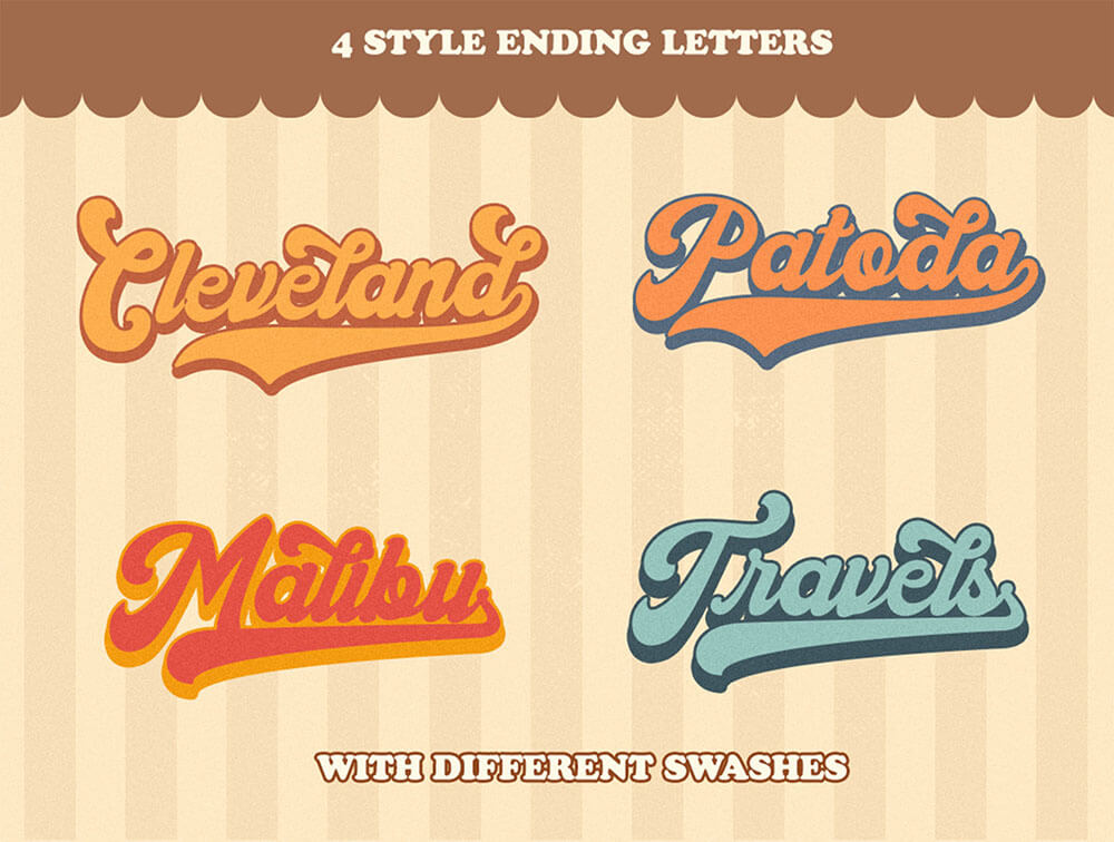 复古3D粗体字体素材 设计素材 sucaiwan.com