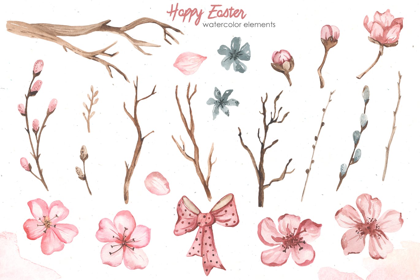 复活节快乐元素水彩画集 Happy Easter watercolor 图片素材 sucaiwan.com
