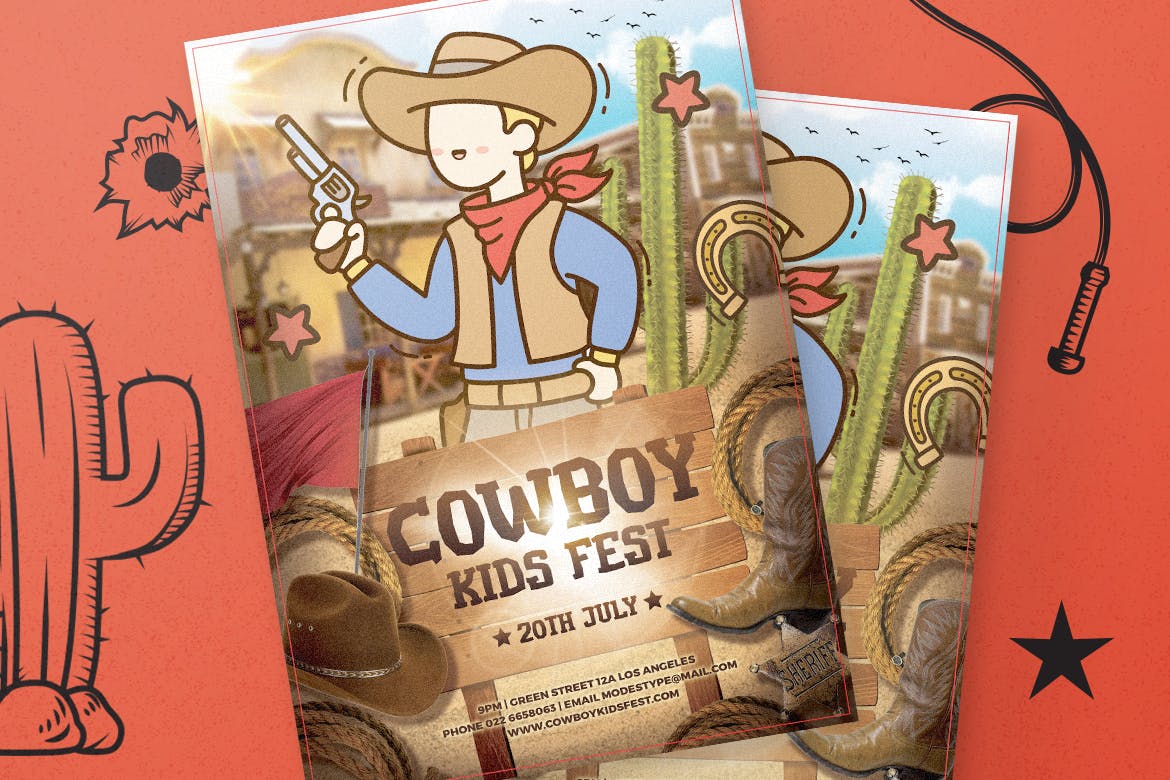 西部牛仔儿童卡通衬线字体素材 Deputy Jack – Western Kids Font 设计素材 sucaiwan.com
