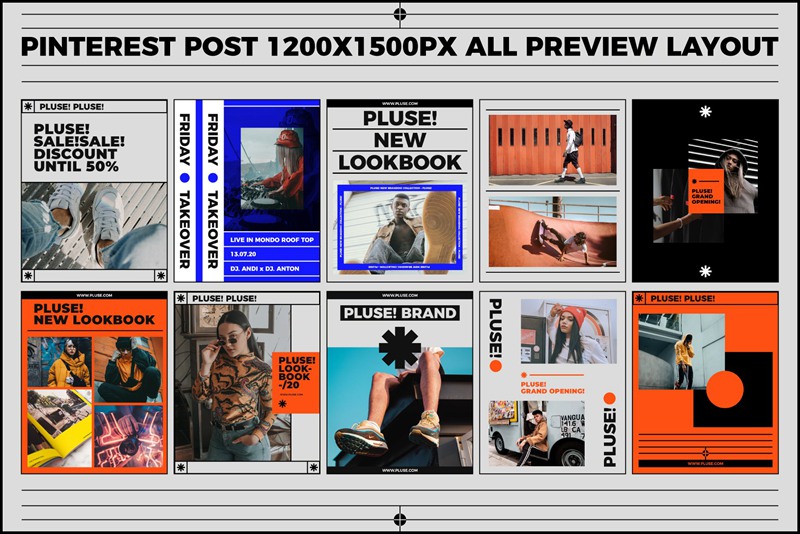 PLUSE! 大胆新潮现代抽象简约时髦错版文字社交媒体PSD模板 图片素材 第11张-素材湾丨精选海外优质设计素材资源 PLUSE! 大胆新潮现代抽象简约时髦错版文字社交媒体PSD模板 图片素材 sucaiwan.com