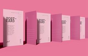 站立效果名片展示样机psd模板 Business Cards Mockup