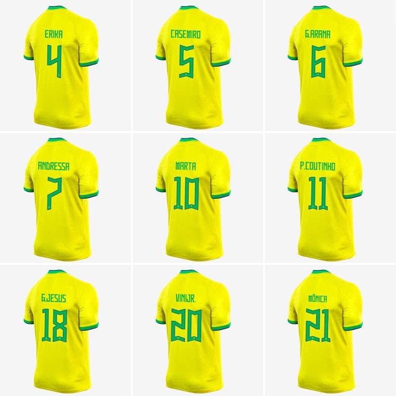 2022年世界杯巴西队球衣字体 设计素材 sucaiwan.com