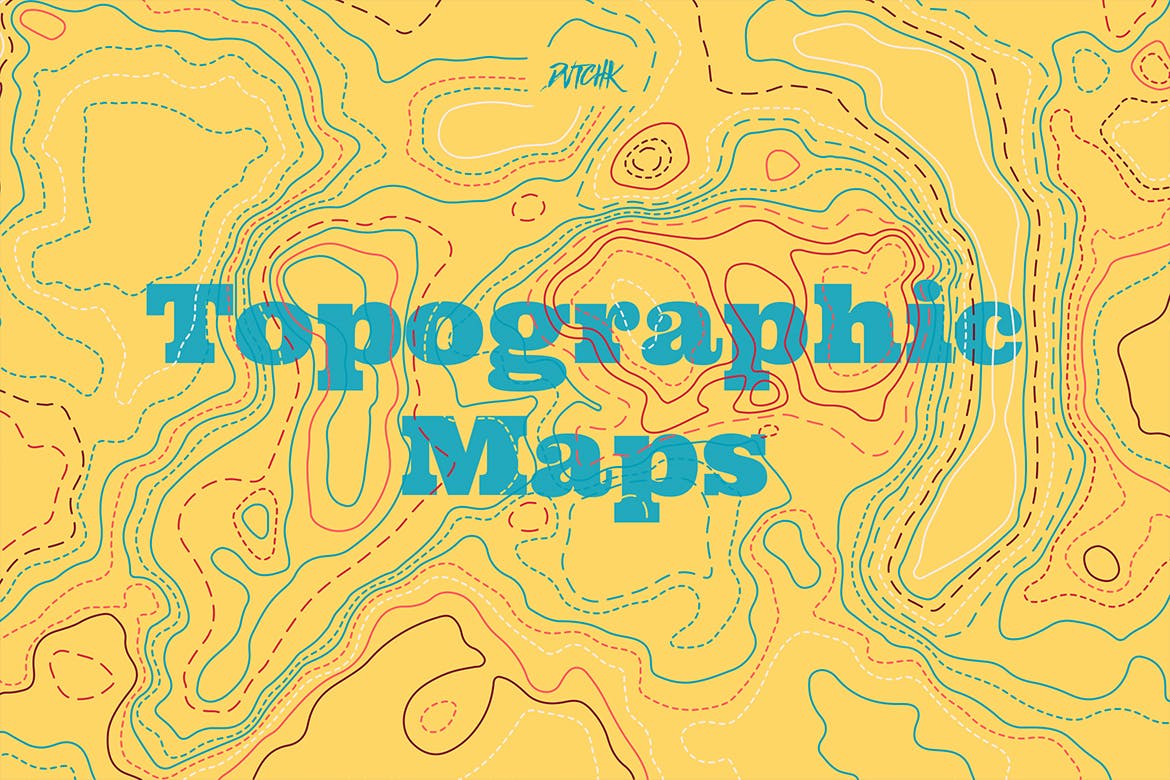 彩色矢量地形图背景 Topographic Maps 图片素材 sucaiwan.com