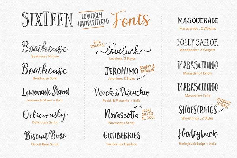 14款创意海报LOGO英文手写字体 设计素材 sucaiwan.com