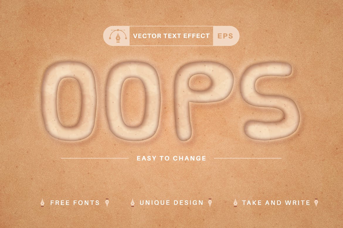 沙滩矢量文字效果字体样式 Sand Beach – Editable Text Effect, Font Style 插件预设 sucaiwan.com