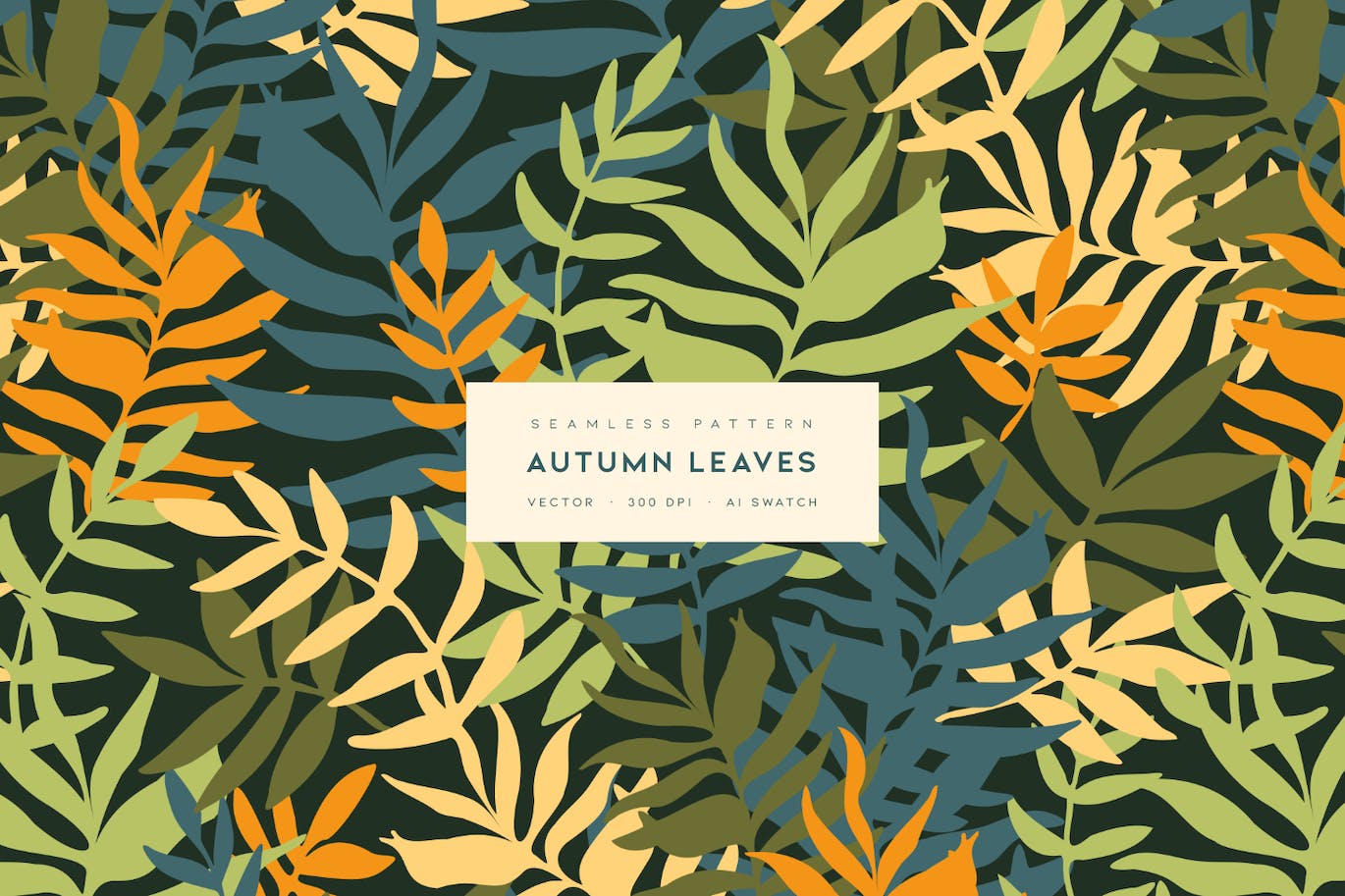秋叶图案背景矢量素材 Autumn Leaves 图片素材 sucaiwan.com