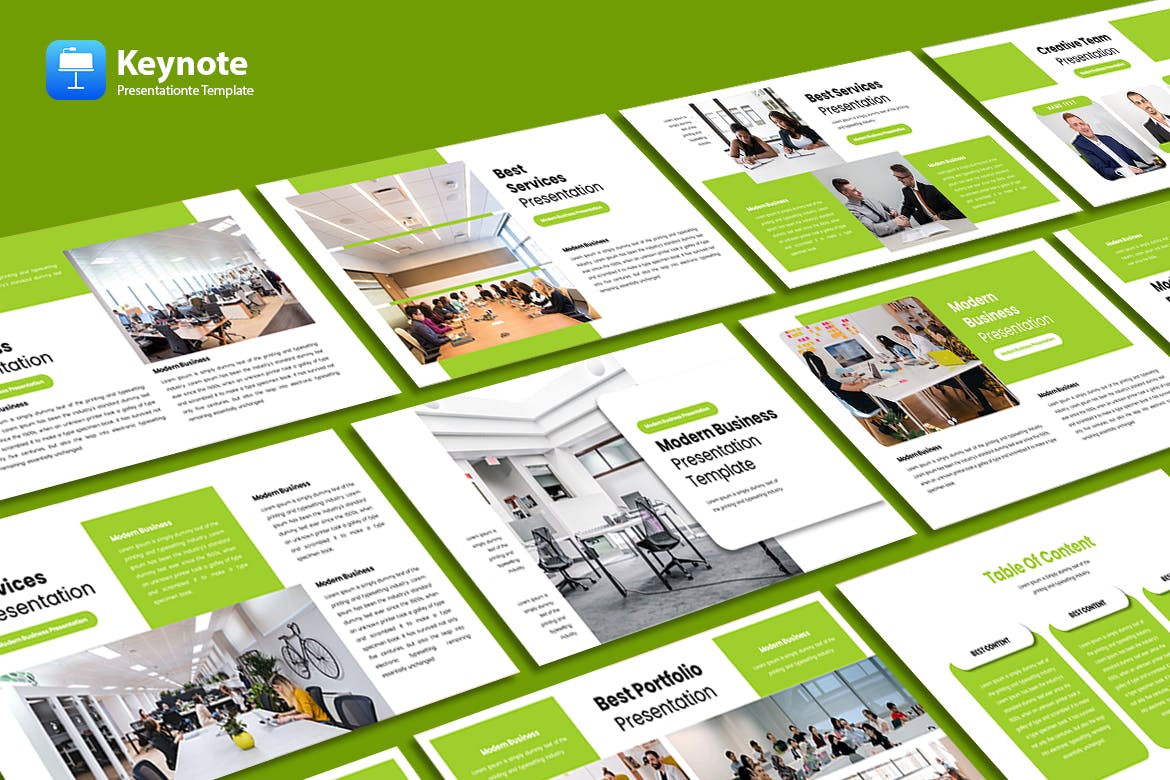 商业会议Keynote幻灯片创意模板 Modern Business Persentation Keynote Template 幻灯图表 sucaiwan.com