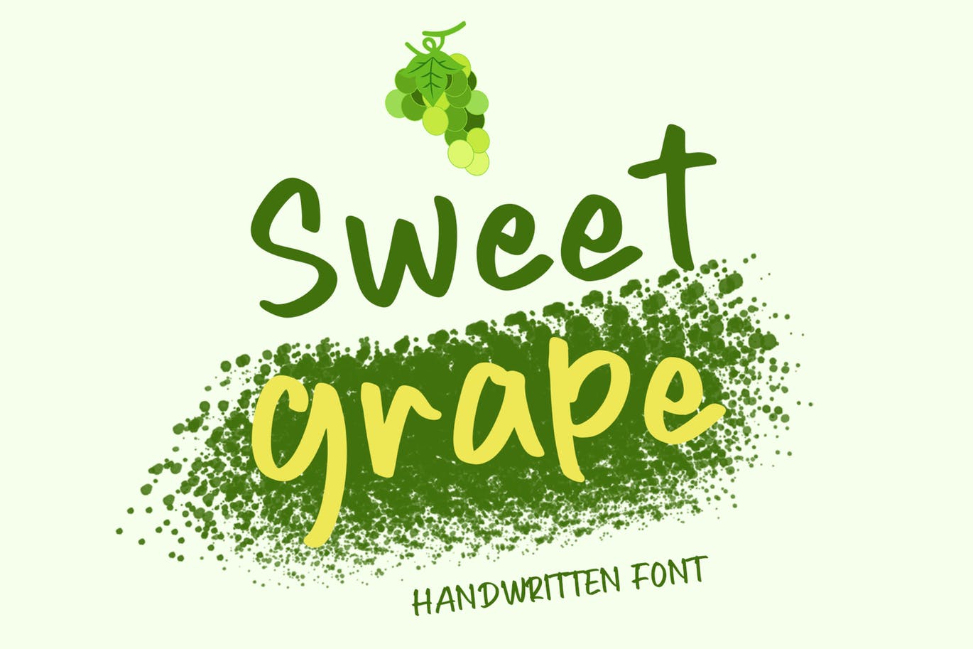 绿色产品包装手写字体素材 Sweet Grape 设计素材 sucaiwan.com