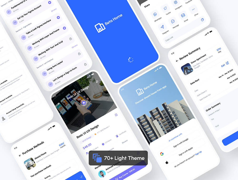 高级和高质量的房地产应用程序UI套件 APP UI sucaiwan.com