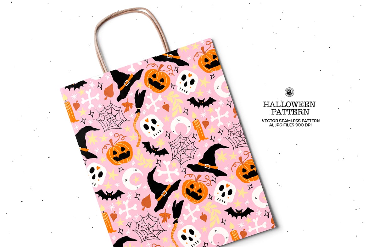 万圣节元素矢量图案 Halloween Vector Pattern 图片素材 sucaiwan.com