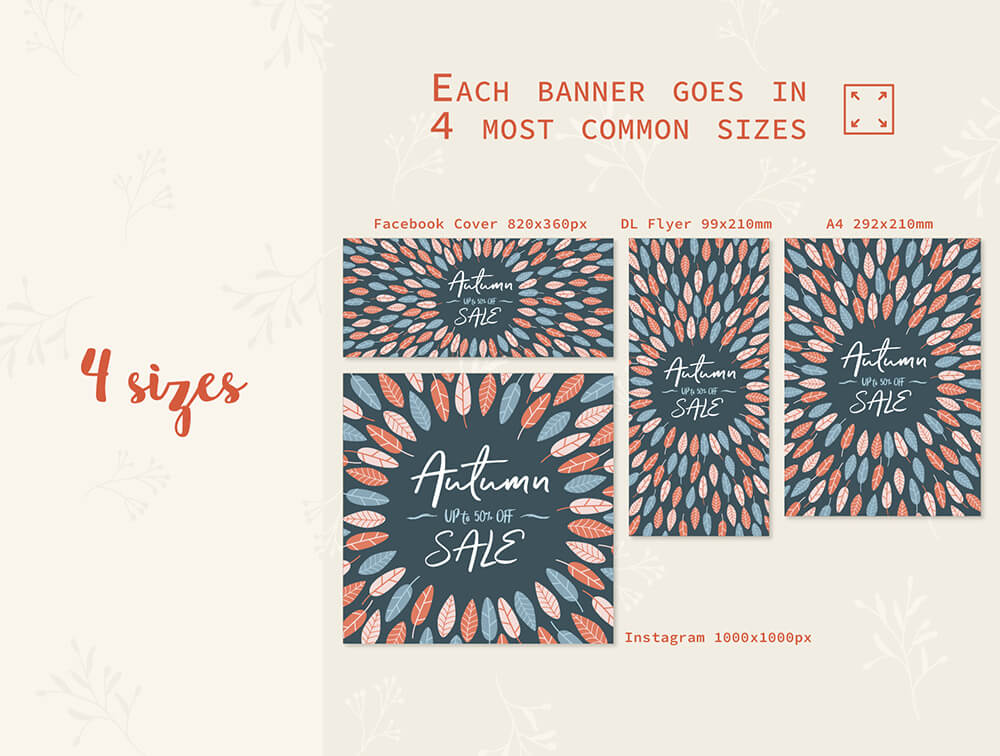 秋季Banner背景图案框架素材 图片素材 sucaiwan.com