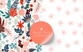 花卉元素矢量图案素材 Floral Duo Vector Patterns