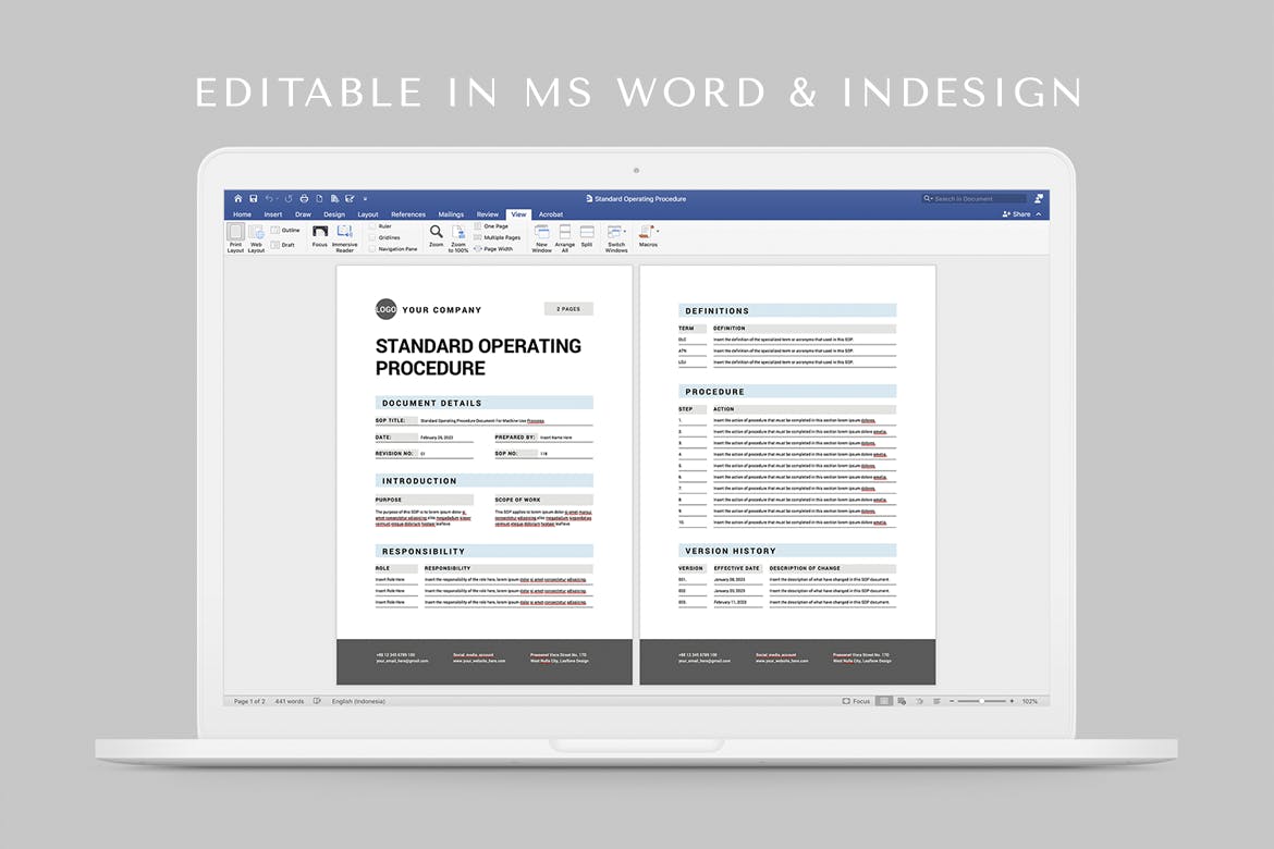 标准操作流程文档设计模板 Standard Operating Procedure 幻灯图表 sucaiwan.com