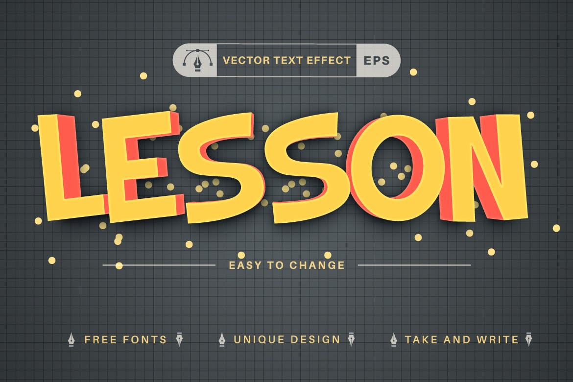 学校海报矢量文字效果字体样式 School – Editable Text Effect, Font Style 插件预设 sucaiwan.com