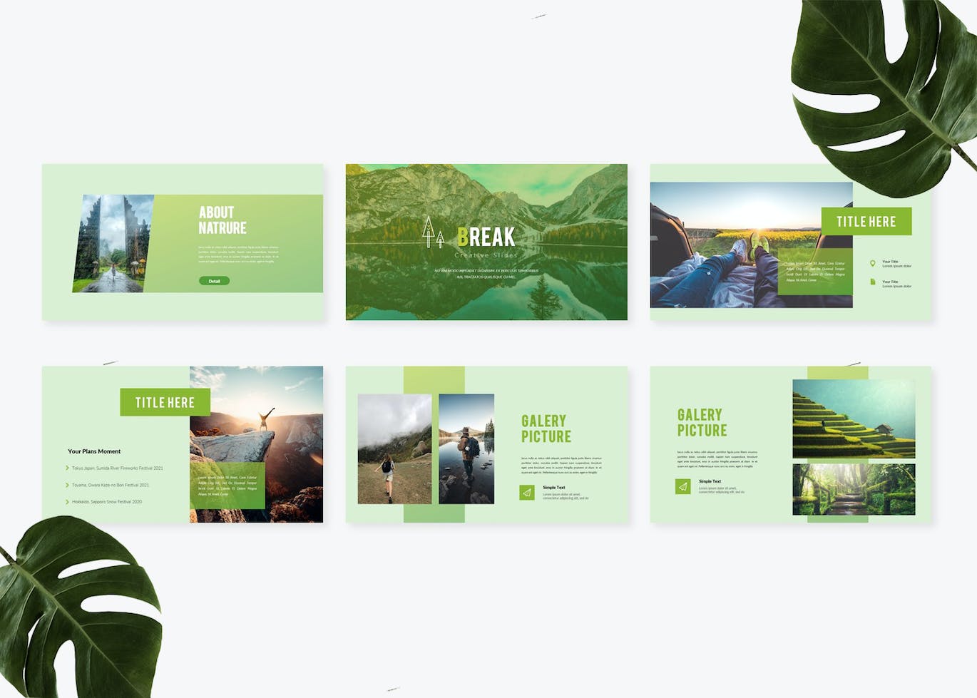 自然创意演示文稿PPT模板 Natural Creative PowerPoint 幻灯图表 sucaiwan.com