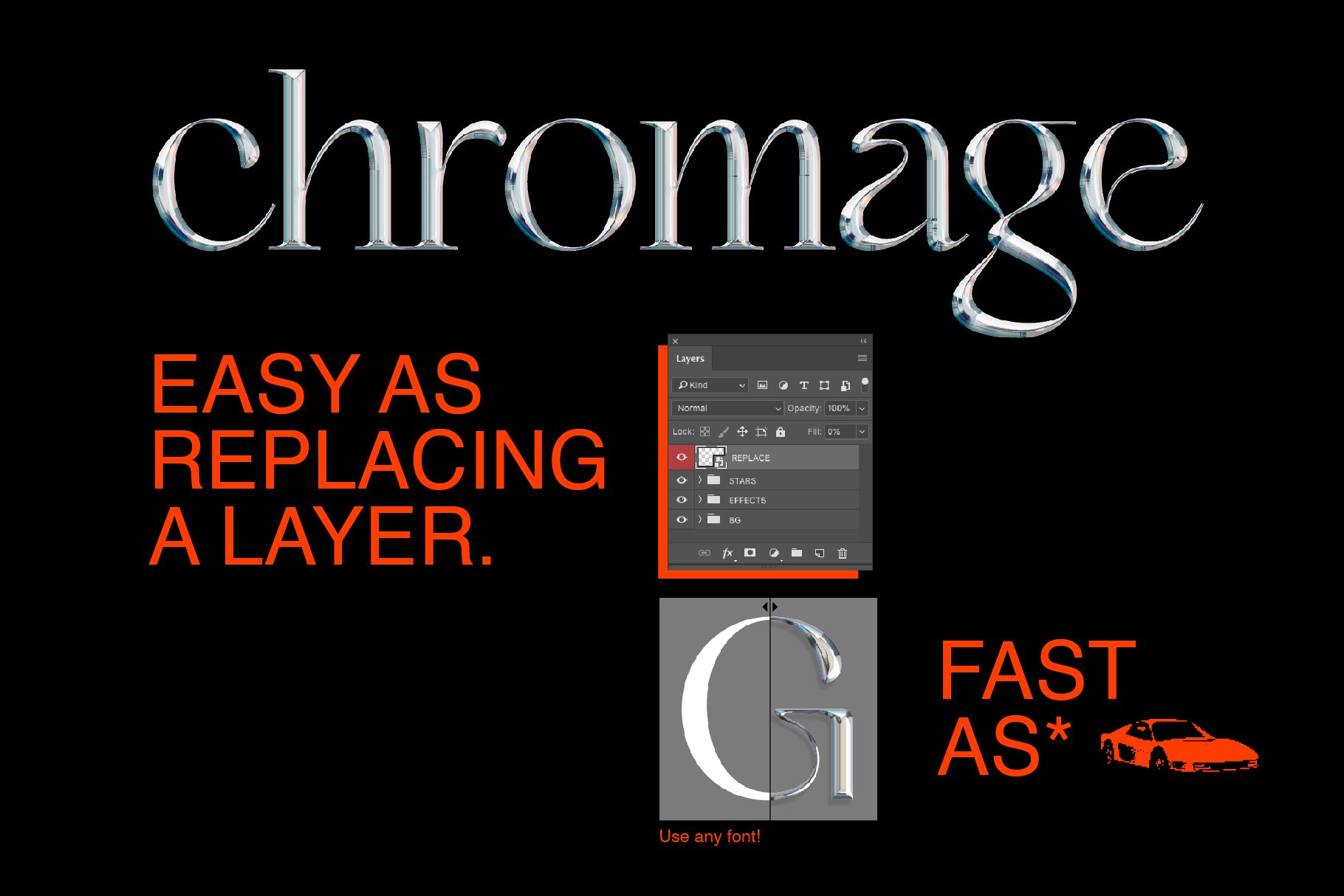 5种复古未来主义抽象酸性外观镀铬元素PSD字体样式合集 Chrome Lab 设计素材 sucaiwan.com