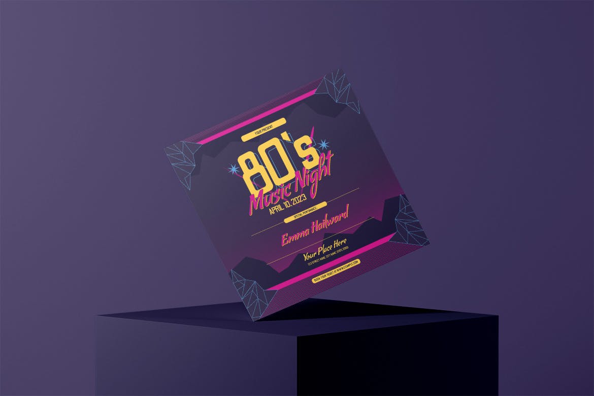 80年代音乐会宣传单模板 80s Music Concert – Flyer Media Kit 设计素材 sucaiwan.com