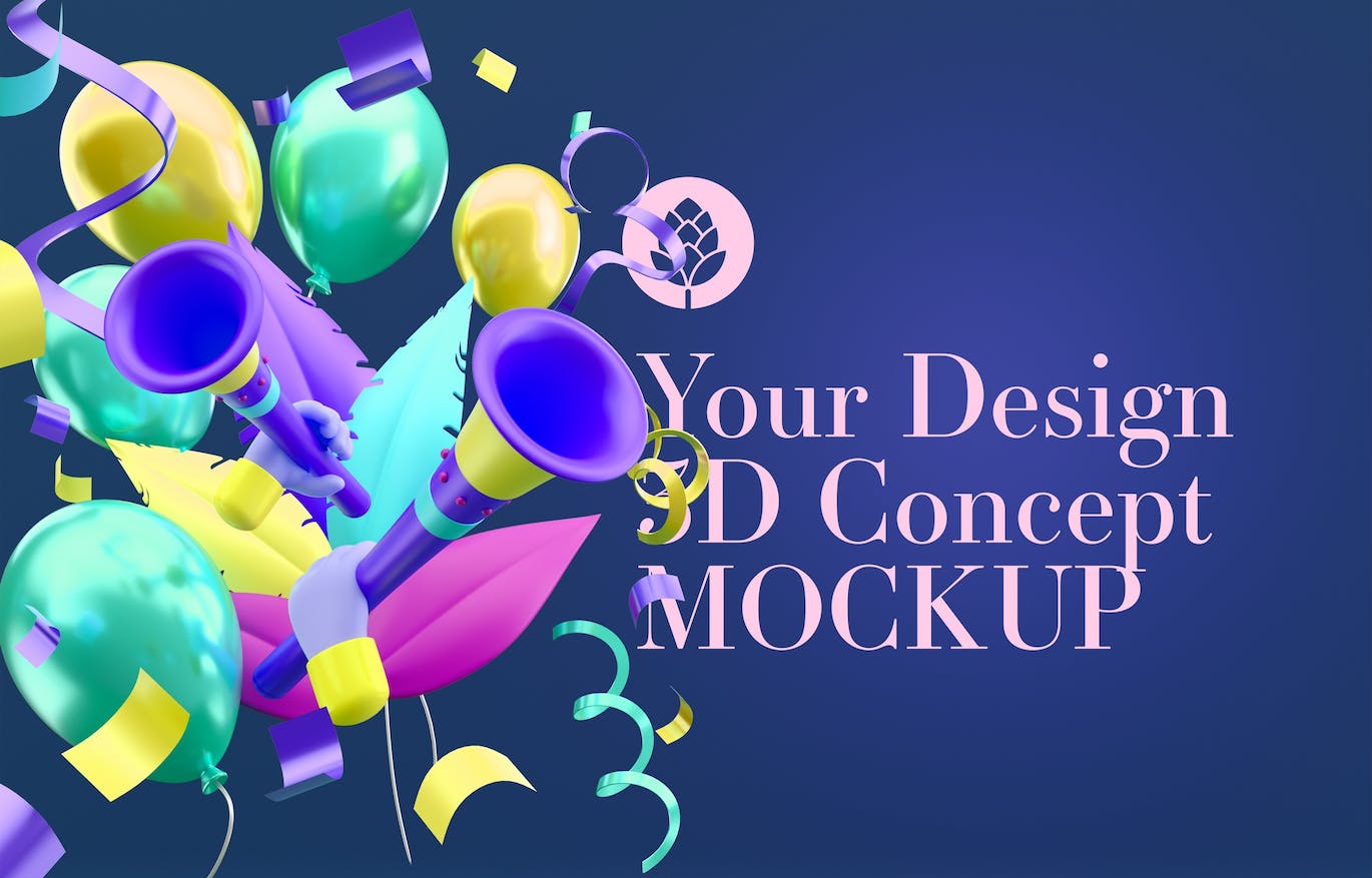 狂欢节装饰框架样机图psd素材 Set Carnival Mockup 样机素材 sucaiwan.com