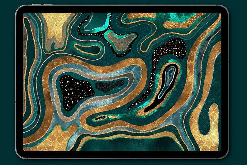 40个金箔金粉纹理Procreate笔刷 笔刷资源 sucaiwan.com