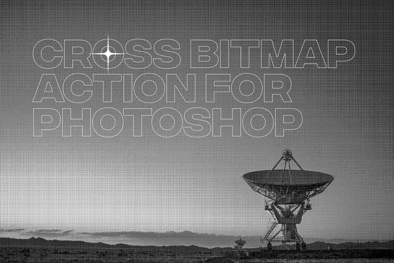 PS动作：复古未来主义8bit位点状图像噪声效果风格交叉位图atn预设 插件预设 sucaiwan.com