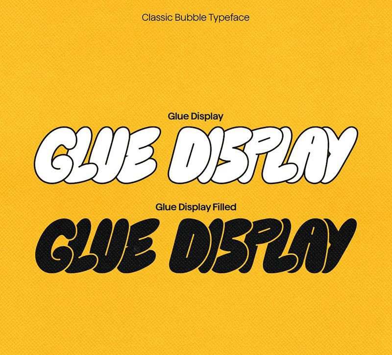 Glue有趣的气泡英文字体 设计素材 sucaiwan.com