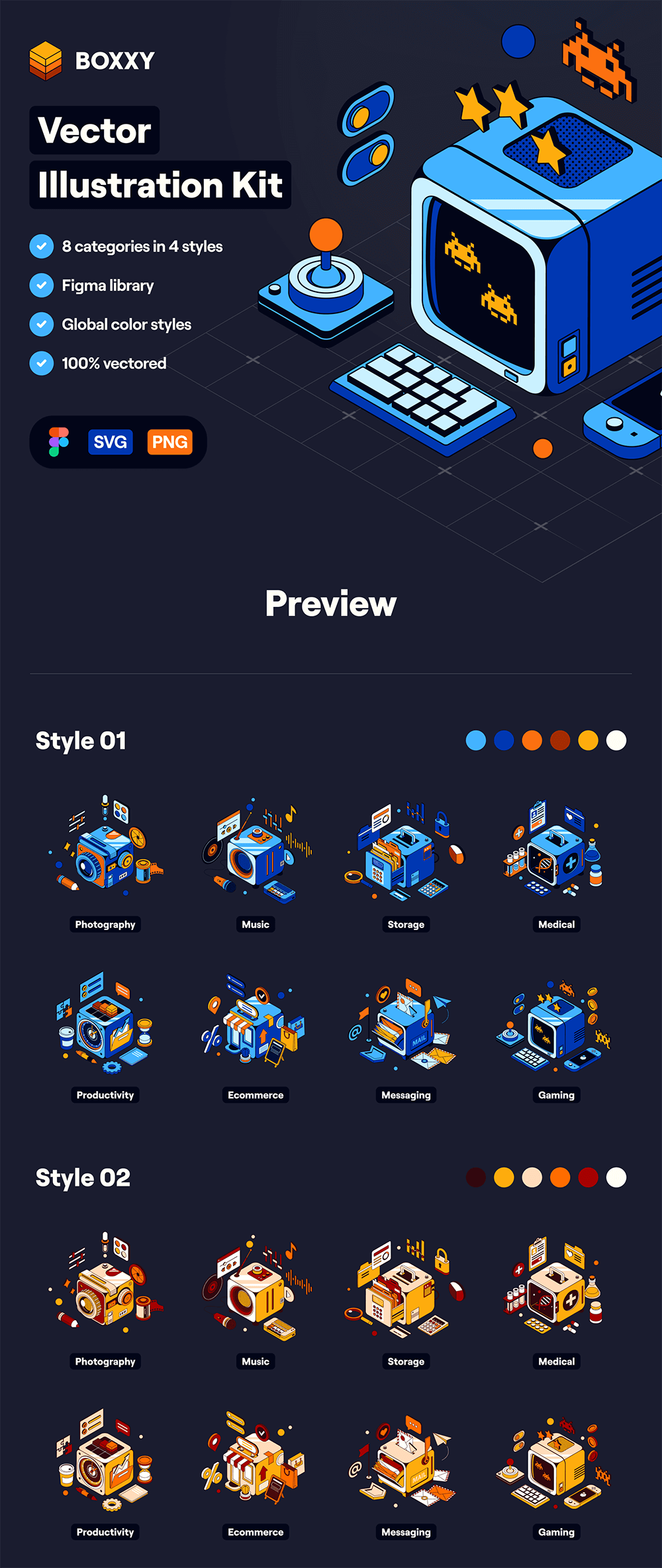 8个类别等距矢量插画套件 设计素材 sucaiwan.com