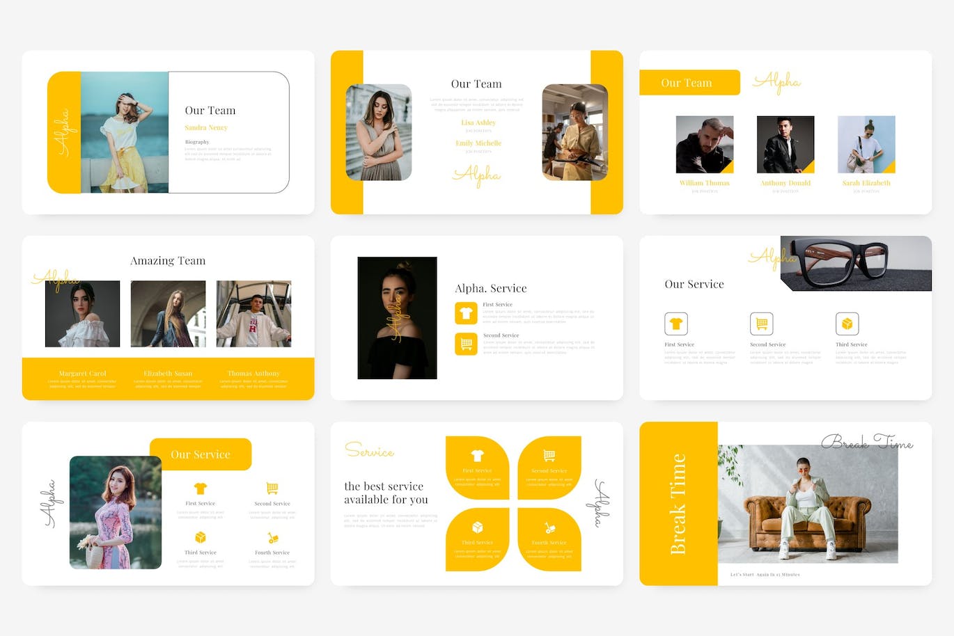 时尚模特摄影Keynote幻灯片创意模板 Alpha – Fashion Keynote Template 幻灯图表 sucaiwan.com