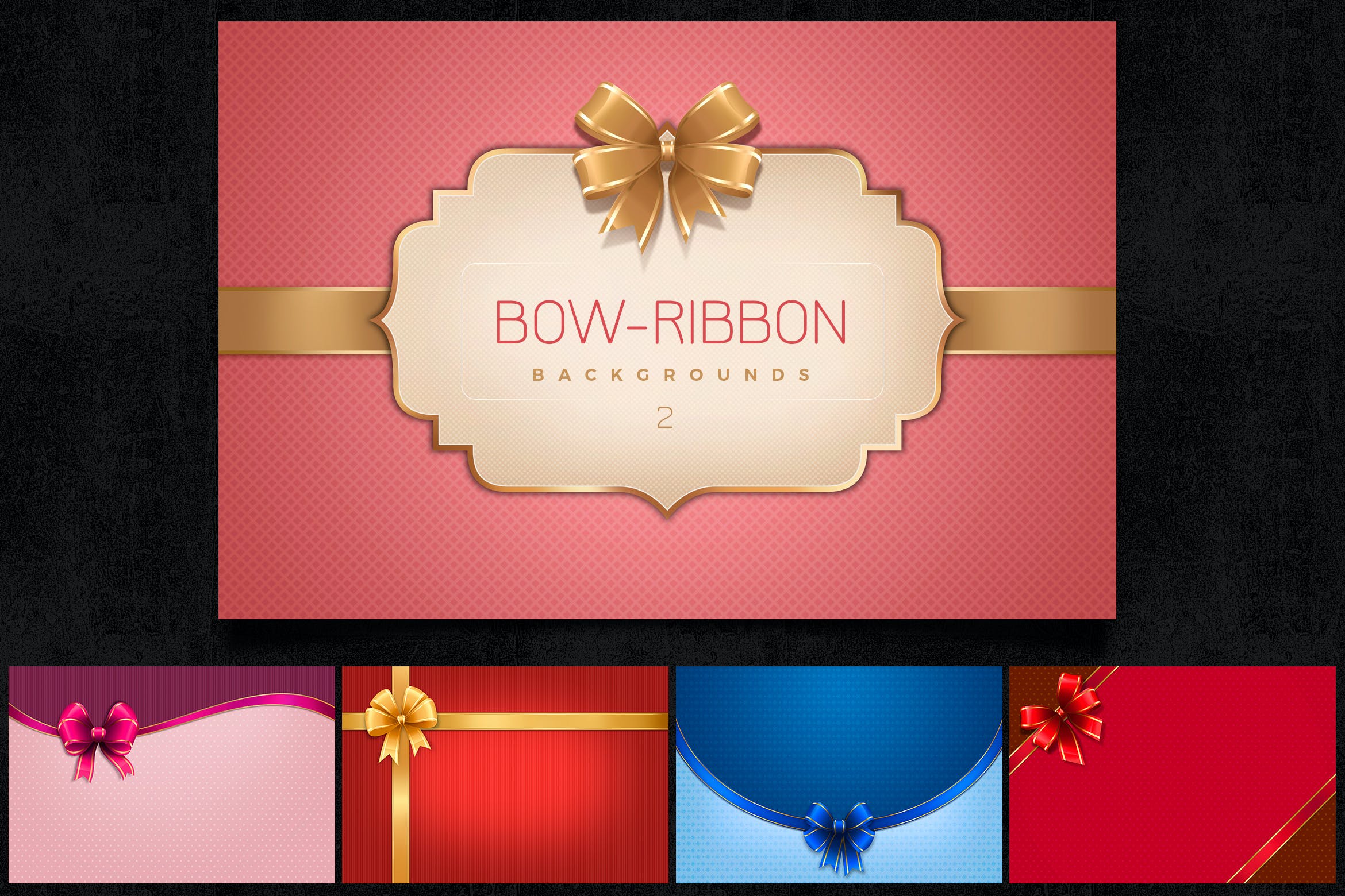 蝴蝶结丝带背景素材v2 Bow Ribbon Backgrounds Col2 图片素材 sucaiwan.com