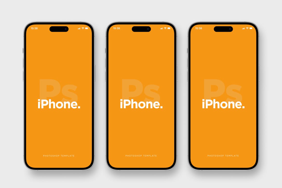 iPhone 14 Pro前视图手机样机包 Phone 14 Front View Mockup Pack 样机素材 sucaiwan.com