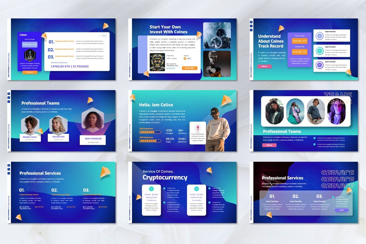 加密货币Keynote幻灯片模板素材 Coines – Cryptocurrency Keynote Templates 幻灯图表 sucaiwan.com