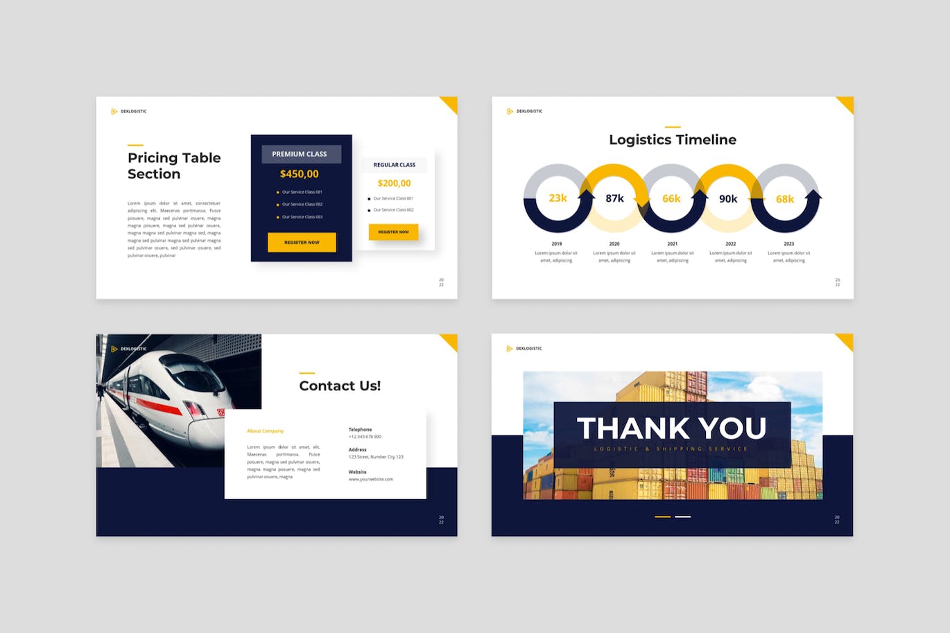 物流和航运服务PPT幻灯片模板素材 Dexlogistic – Logistic & Shipping Powerpoint 幻灯图表 sucaiwan.com