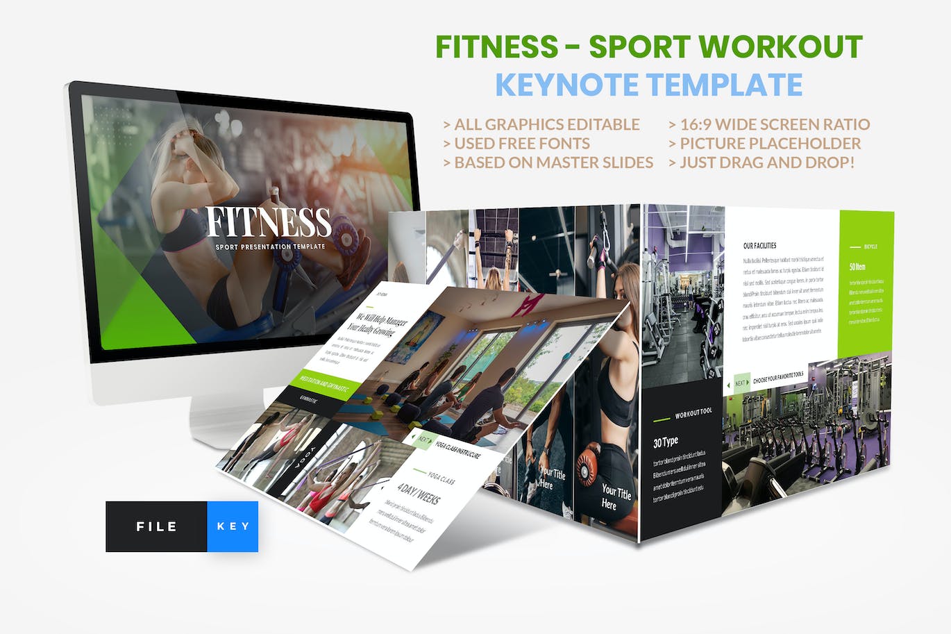 健身锻炼Keynote幻灯片模板下载 Sport – Fitness Business Workout Keynote Template 幻灯图表 sucaiwan.com