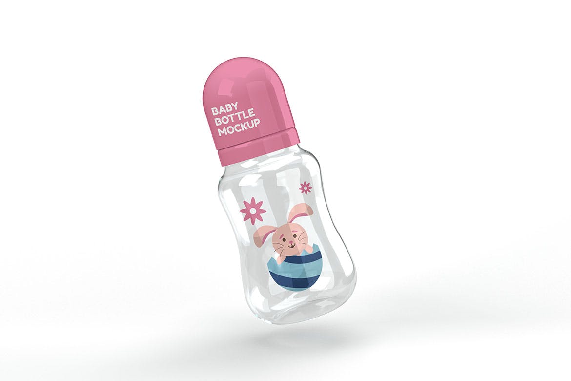 婴儿奶瓶图案Logo设计样机图 Baby Bottle Mockup 样机素材 sucaiwan.com
