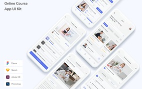 在线课程移动应用UI设计套件 Online Course App UI Kit