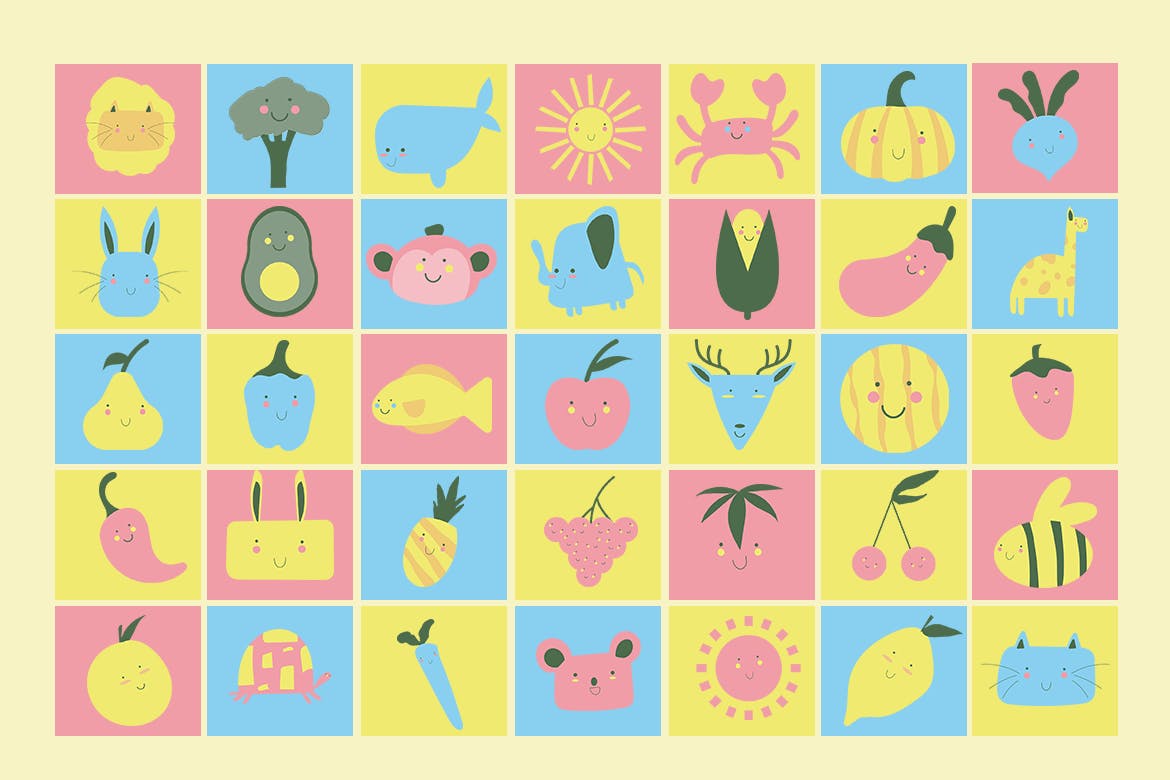 抽象卡通年幼元素矢量插画素材 Abstract Kids – Illustration 图片素材 sucaiwan.com