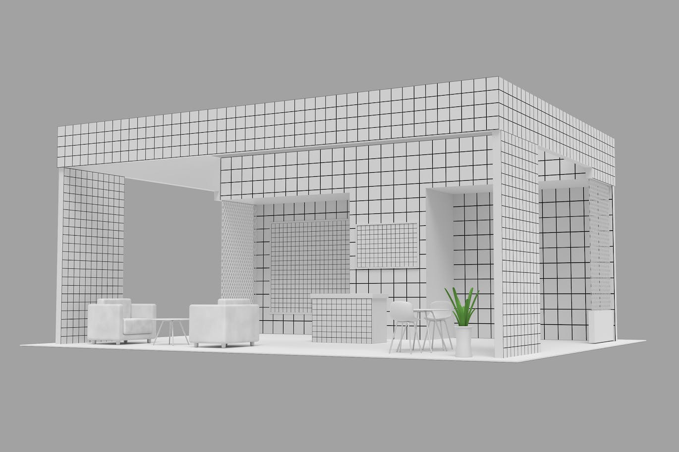 展厅和展览展位品牌广告样机图 Exhibition & Expo Booth Mockup 样机素材 sucaiwan.com