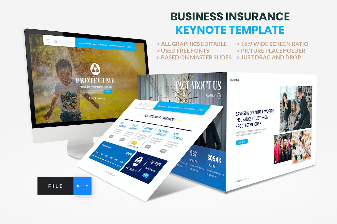 保险业务顾问Keynote幻灯片创意模板 Insurance – Business Consultant Keynote Template 幻灯图表 sucaiwan.com